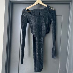 Lace matching pant set